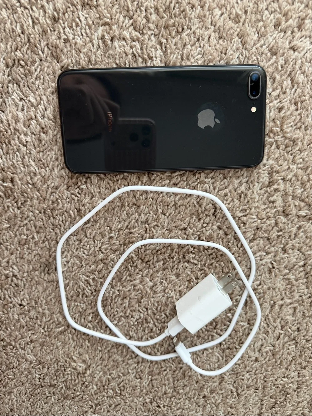 Apple iPhone 8 Plus  (Black) with Charging Cable